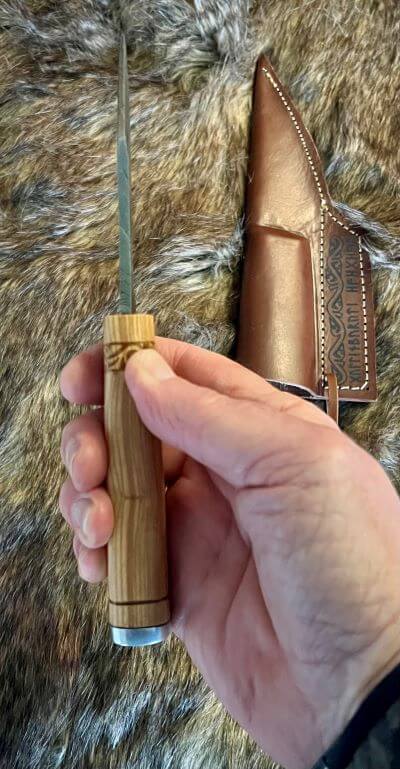 Norse Viking Utility Scramasax Damascus Blade Man At Arms