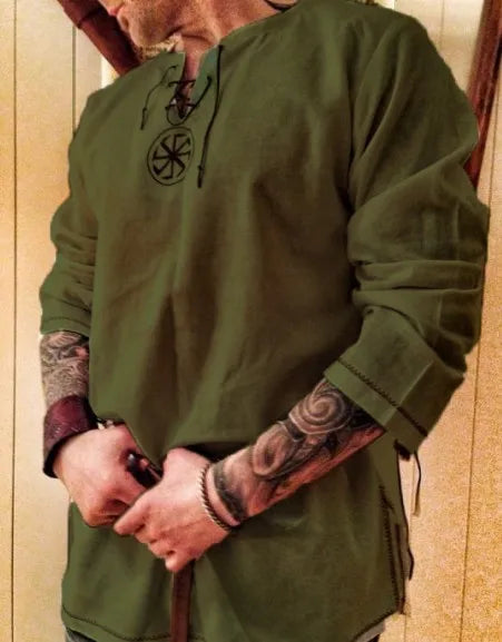Halloween Knight Cosplay Medieval Renaissance Long Sleeve Shirt