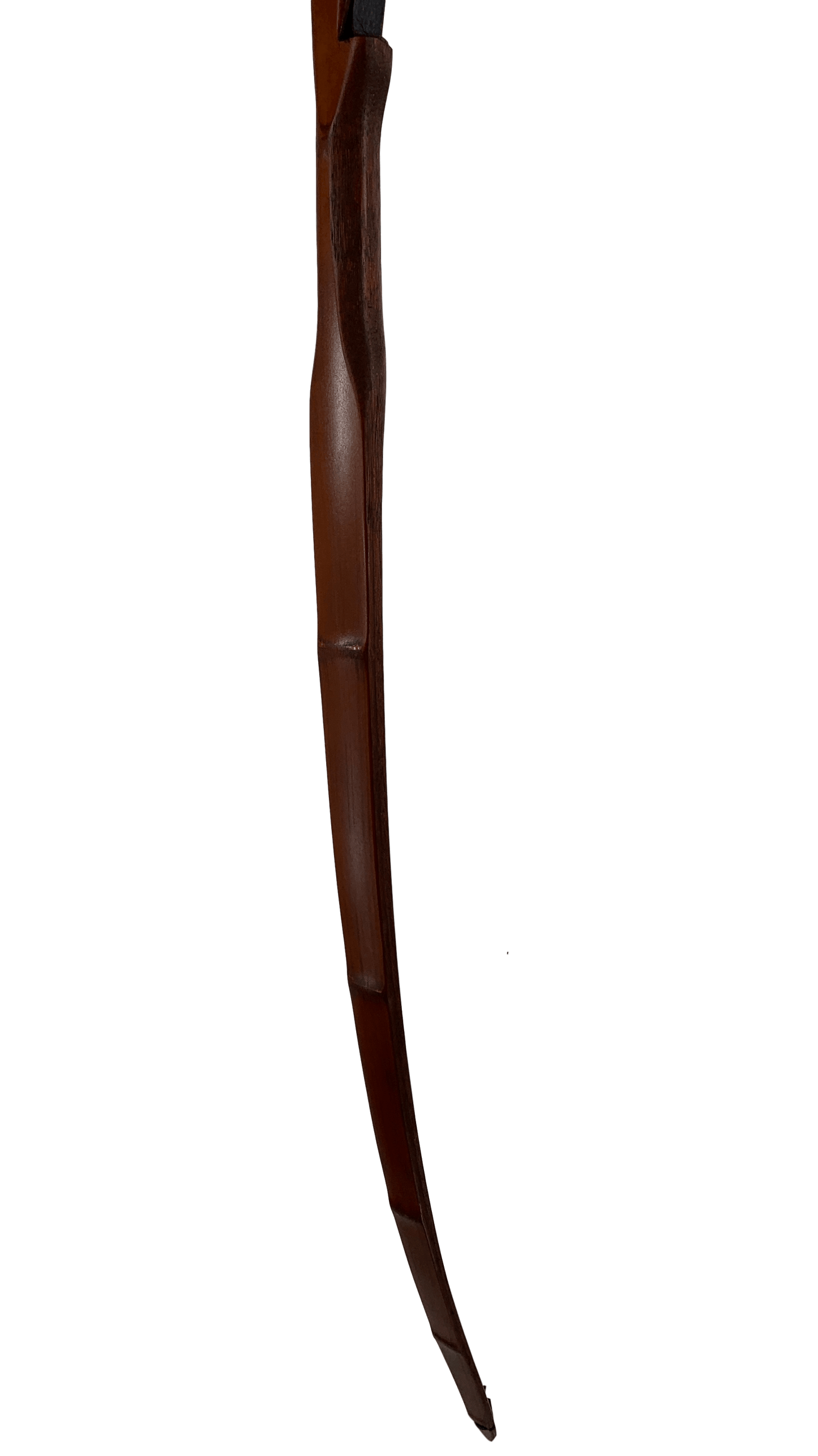 Medieval Hunting Longbow 72 inch - Handmade Hickory side view, showcasing the graceful curve of the bow.