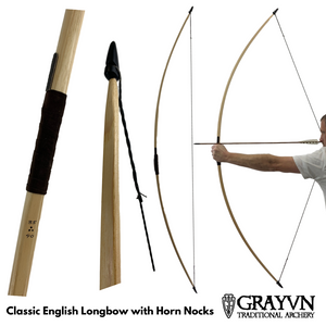 Classic English Medieval Longbow with Horn Nocks
