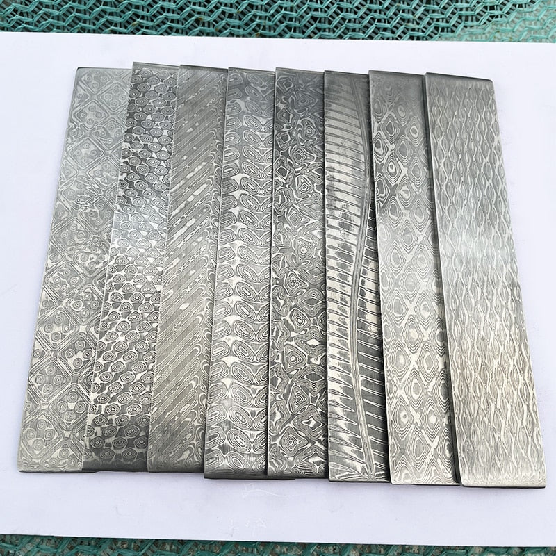 1piece New Pattern Damascus Steel for DIY Knife Making Material VG10 Sandwich Steel Knife Blade Blank Has Been Heat Treatment