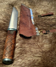 Load image into Gallery viewer, 10th Century Viking Seax Knife Hand Forged Blade by Kingdom of Arms