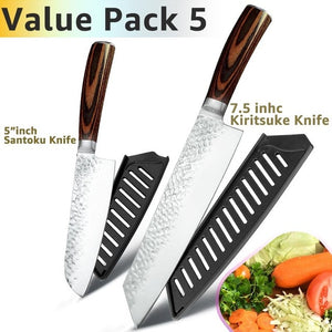 Kitchen Knife 8 inch Professional Japanese Chef Knives 7CR17 440C High Carbon Stainless Steel Meat Cleaver Slicer Santoku Knife