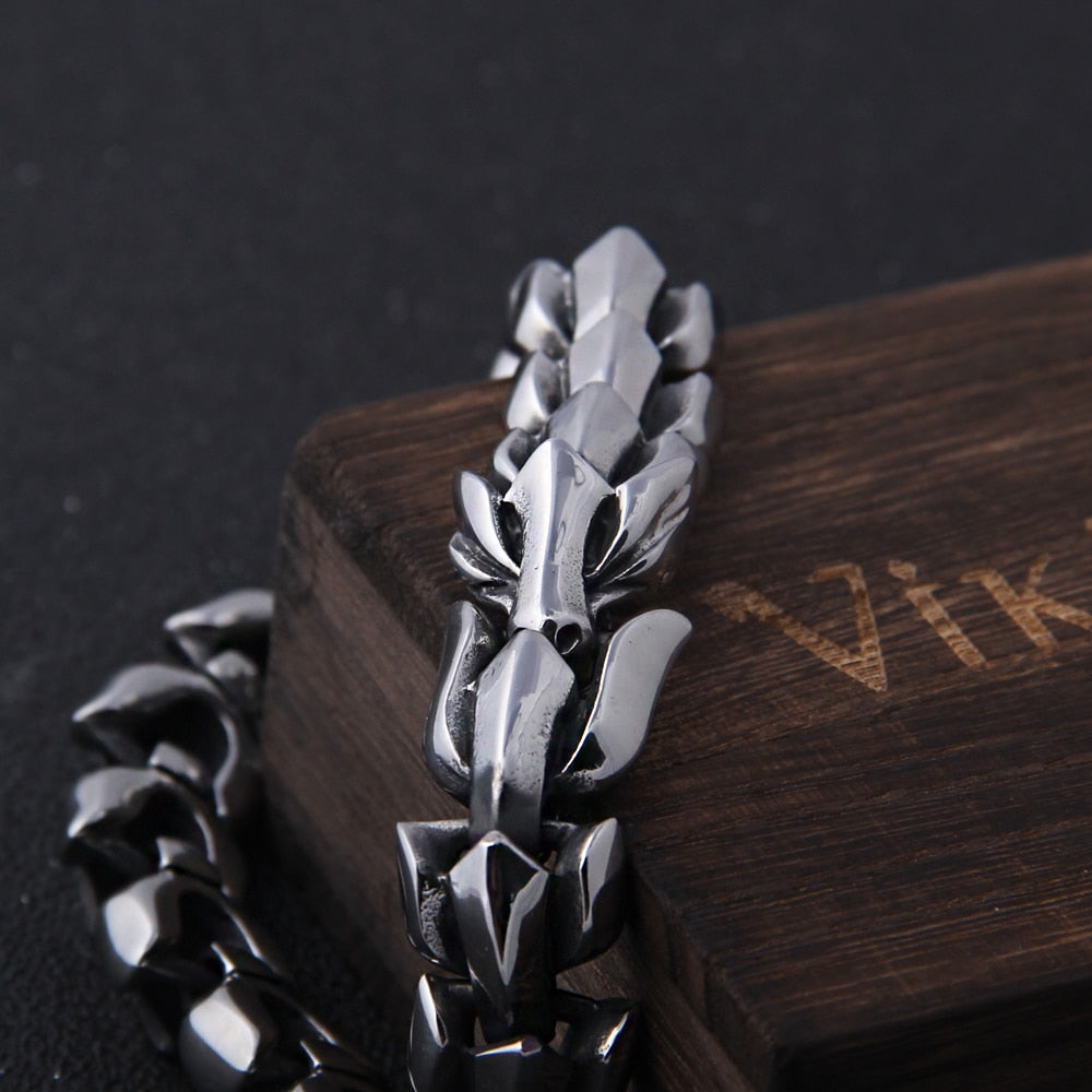 Viking Ouroboros vintage bracelet for men, stainless steel fashion Jewelry