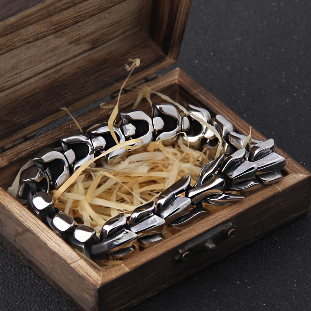 Viking Ouroboros vintage bracelet for men, stainless steel fashion Jewelry
