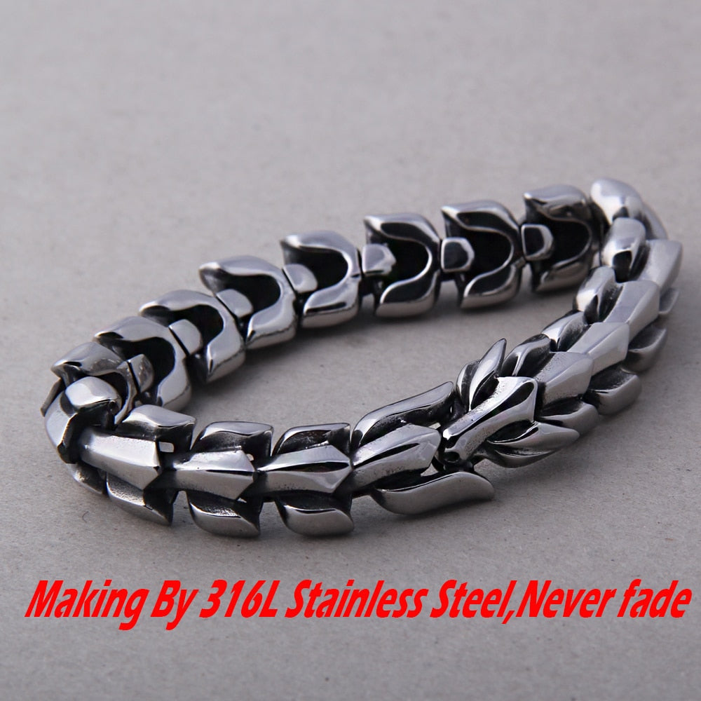 Viking Ouroboros vintage bracelet for men, stainless steel fashion Jewelry