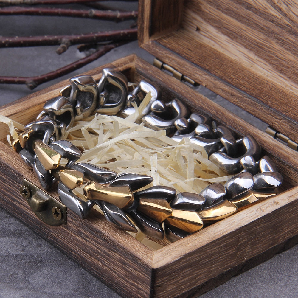 Viking Ouroboros vintage bracelet for men, stainless steel fashion Jewelry