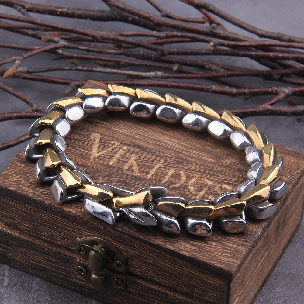 Viking Ouroboros vintage bracelet for men, stainless steel fashion Jewelry