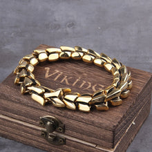 Load image into Gallery viewer, Viking Ouroboros vintage bracelet for men, stainless steel fashion Jewelry