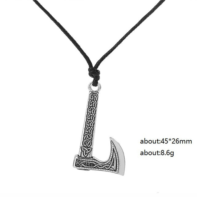 The Fehu Feoh Fe Rune Axe Amulet compass Viking runes Axe pendant Scandinavian Necklace