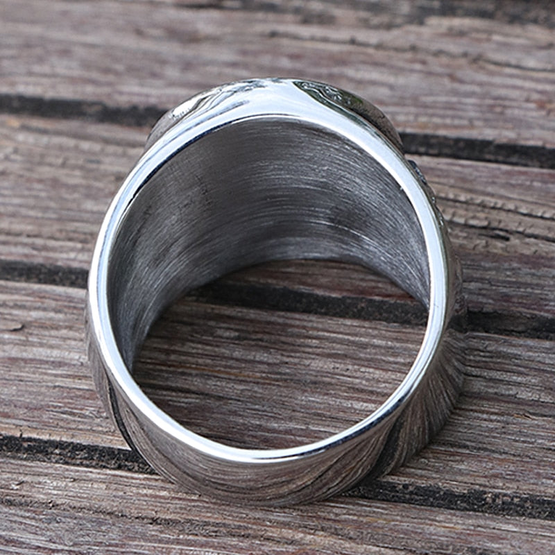 Pirate Sailboat, Pirate Ship and Anchor Ring For Men 316L Stainless Steel