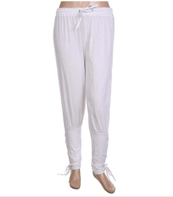 Adult Men Medieval Renaissance Lounge Pirate Horseman Costume Loose Pants Viking Black Brown Navigator Leg Bandage Trouser XXXL