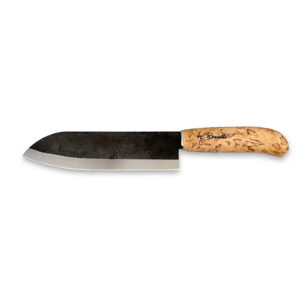 Roselli R710 The Japanese Chef Knife featuring an innovative 2mm carbon steel blade and a curly birch handle.