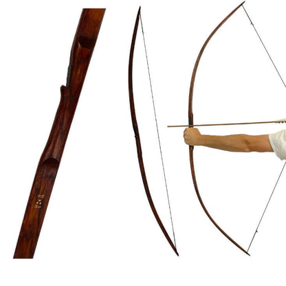 Bushman hunting flatbow 65 inch shown from various angles, highlighting its design and functionality for bowhunting.