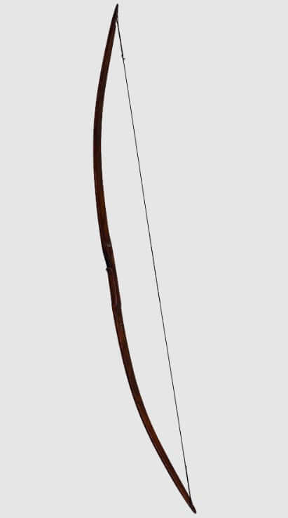 Bushman hunting flatbow 65 inches showcasing its sleek dark brown design and smooth curves for optimal performance.