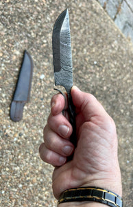 Damascus Medieval Feast Knife Handmade w/ Hand Twisted Handle