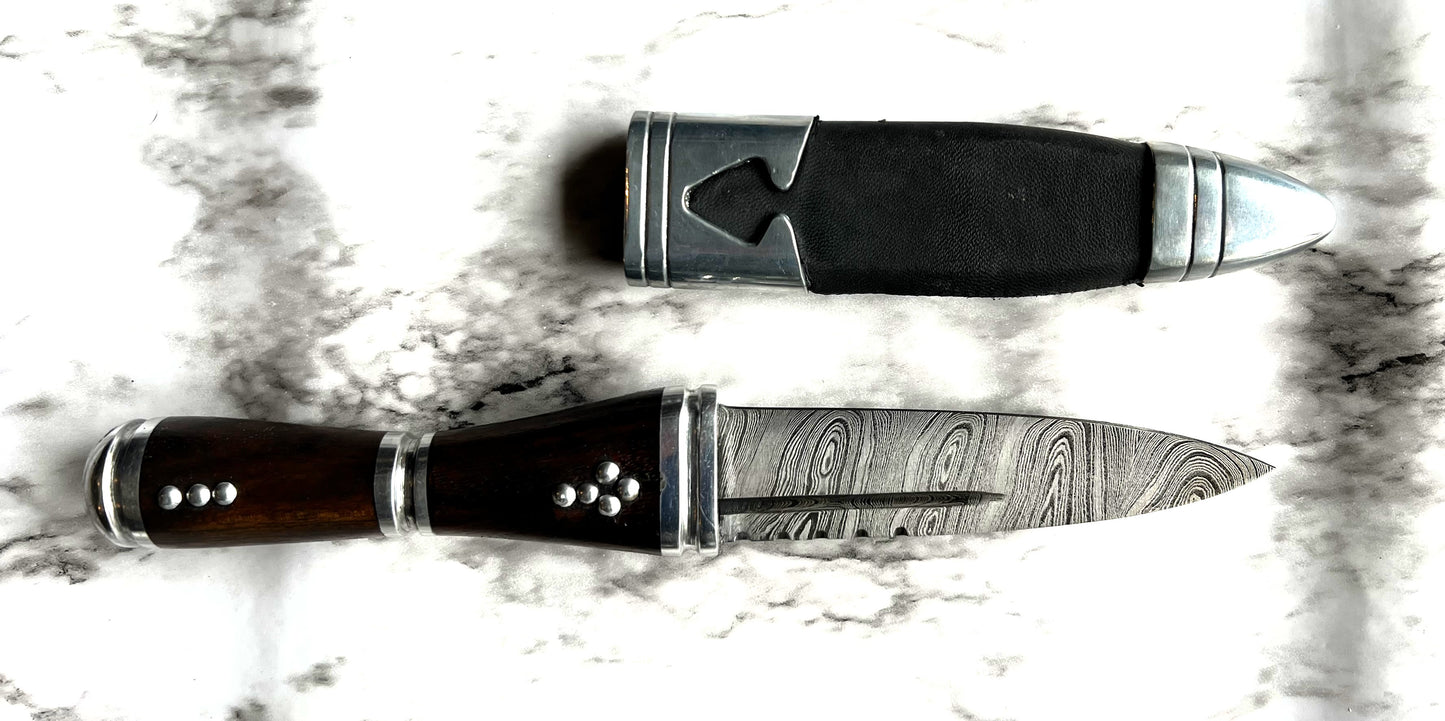 Sgian Dubh and Bodice Knife, Damascus Blade Kingdom Of Arms Exclusive