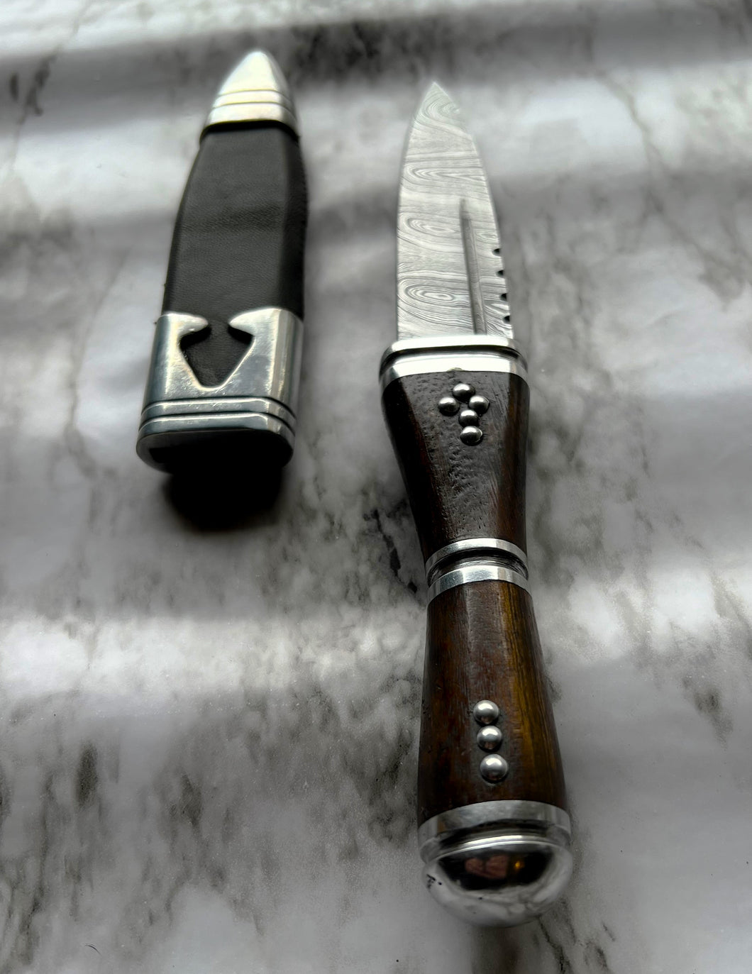 Sgian Dubh and Bodice Knife, Damascus Blade Kingdom Of Arms Exclusive