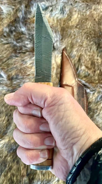 Norse Viking Utility Scramasax Damascus Blade