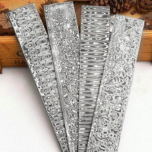 Damascus Steel Billet Bar, Steel Blade Blank, Forged Pattern Sandwich Steel for Damascus Kives Making