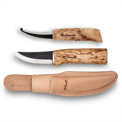 Roselli R171 Hunter / Opening Knife Combo with handmade knives and leather sheath.