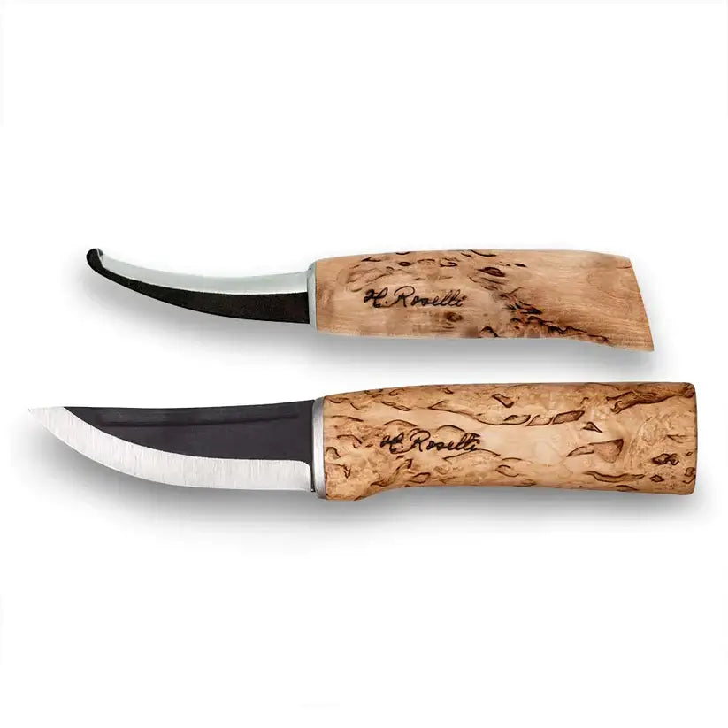 Roselli R171 Hunter / Opening Knife Combo featuring a handmade hunting knife and round tip opening knife.