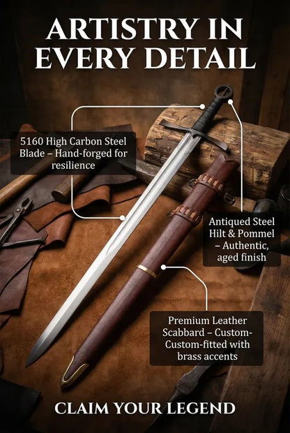 Kern Irish Sword, Irish Single Hand Ring Hilt Sword by Kingdom of Arms