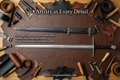 Hand forged Crecy sword full tang functional medieval sword