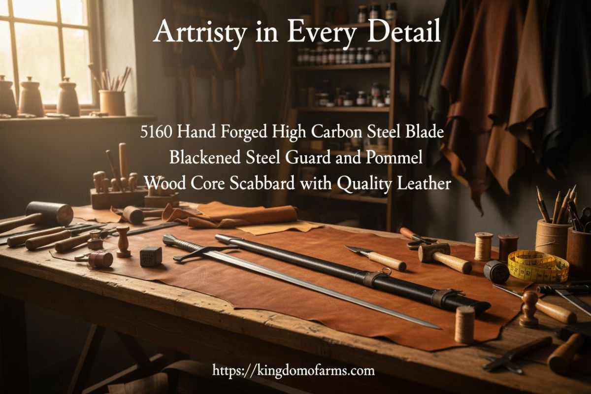 Late Crusader Medieval Sword | Hand Forged Blade, Full Tang | KoA