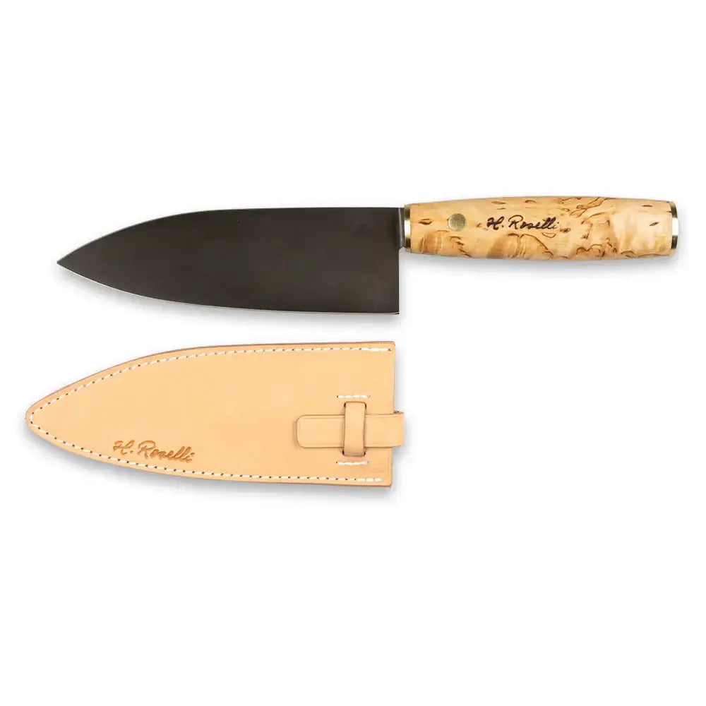 Roselli R780 The Kitchen Knife Set! Santoku and Allround Knife Set with blade and leather sheath.