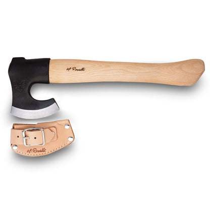 Roselli R860 The Axe, Short Handle with leather sheath for outdoor activities and wood splitting.
