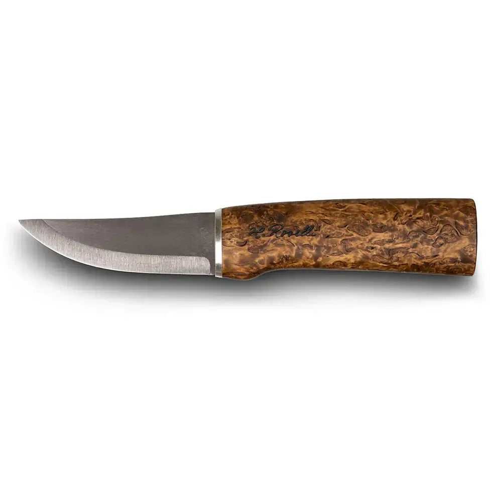 Roselli Hunter in UHC RW200 shown from the side with a wooden handle and a stainless steel blade.