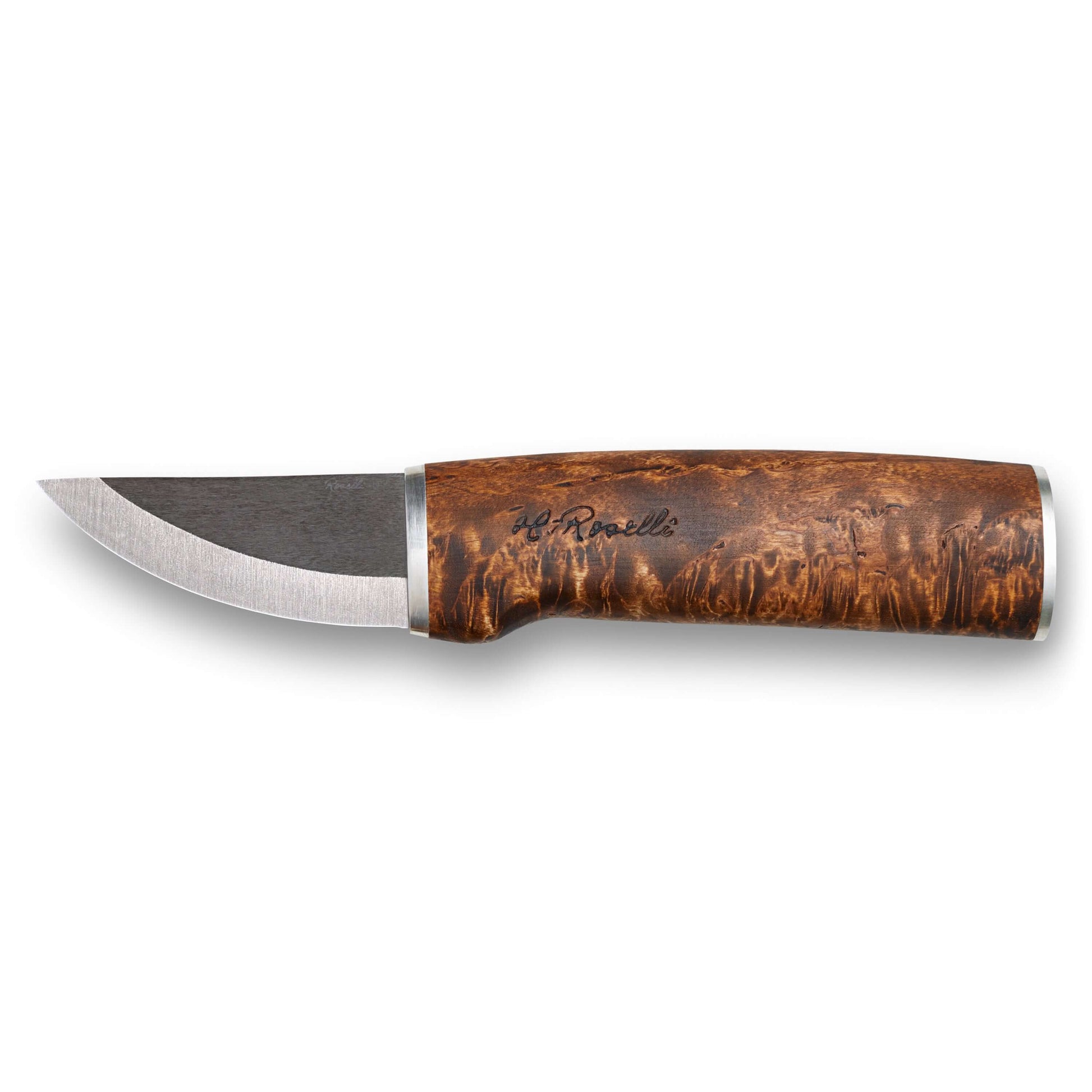 Roselli Grandfather in UHC With Silver Mounts RW220S knife featuring a sleek design and a beautifully crafted wooden handle.