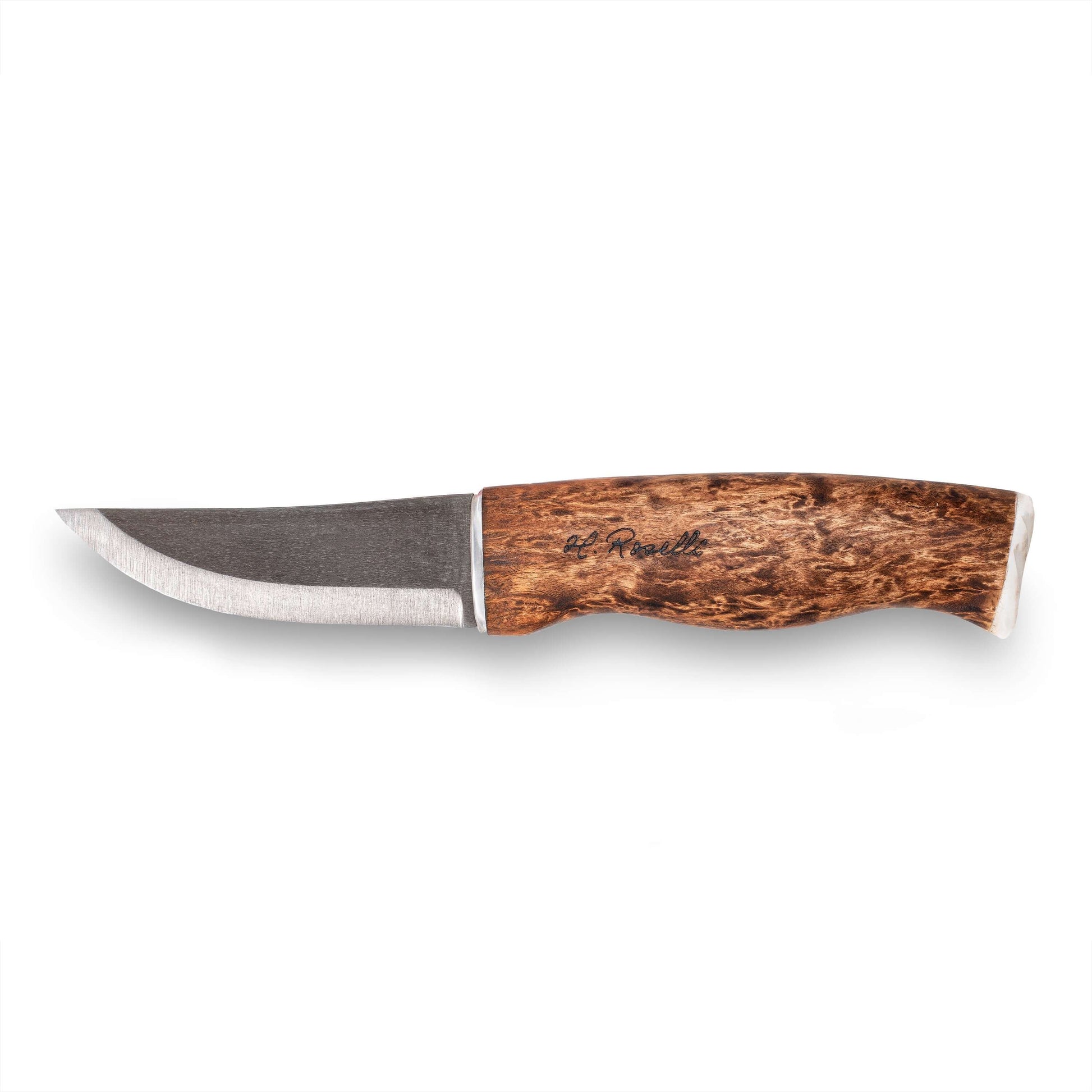 Roselli Hunter Nalle RW200A made in Finland with curly birch handle and stainless steel blade