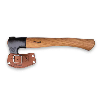 Roselli R860D The Axe, Short Handle Red Elm with leather sheath for outdoor adventures
