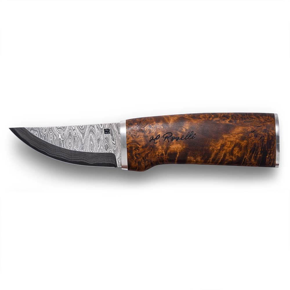 Roselli RD 320P The Grandfather Knife, Damascus with a stout blade and a beautifully crafted handle.