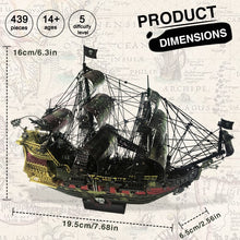 Load image into Gallery viewer, 3D Metal Puzzle of The Queen Anne&#39;s Revenge Pirate Ship DIY Model Building Kit