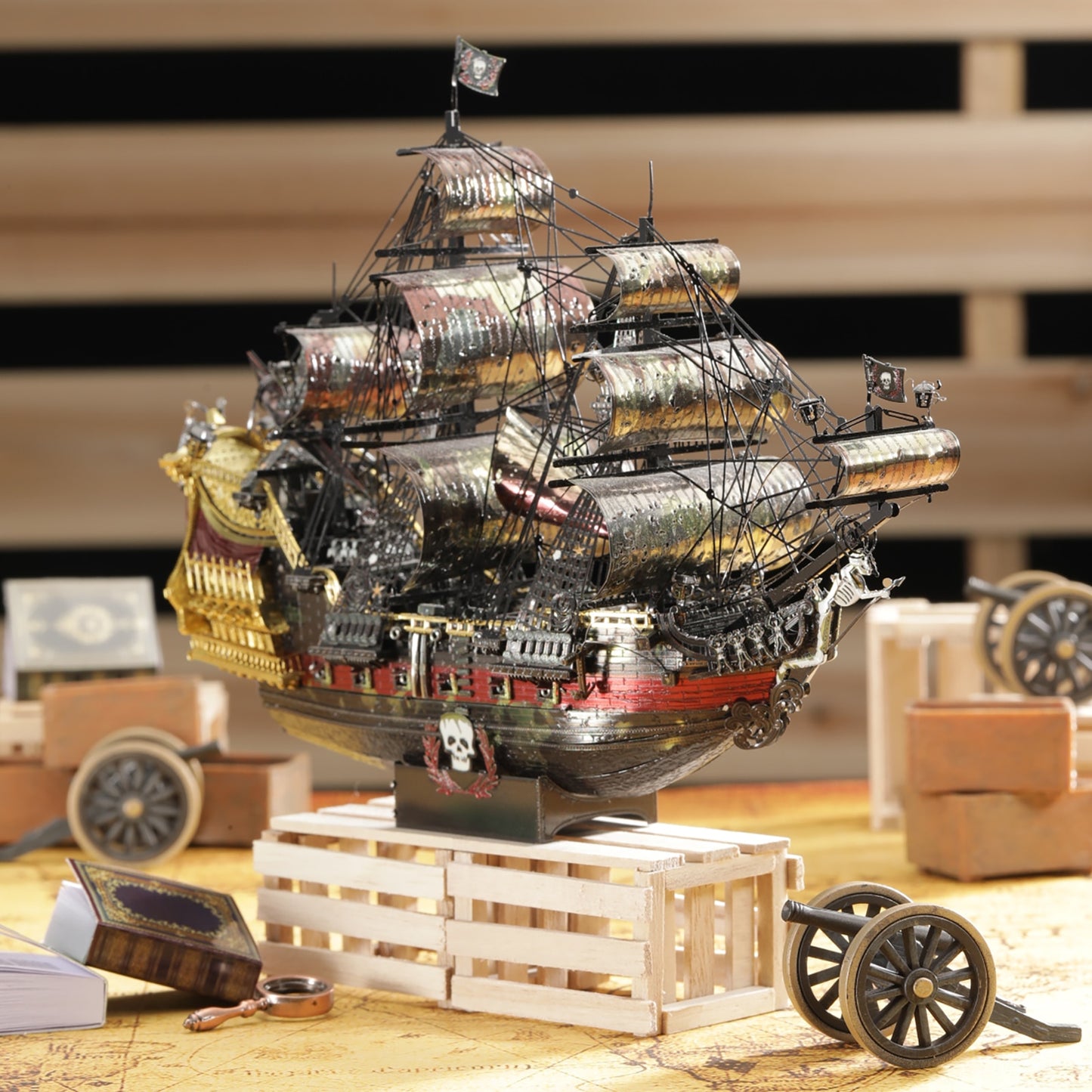 3D Metal Puzzle of The Queen Anne's Revenge Pirate Ship DIY Model Building Kit