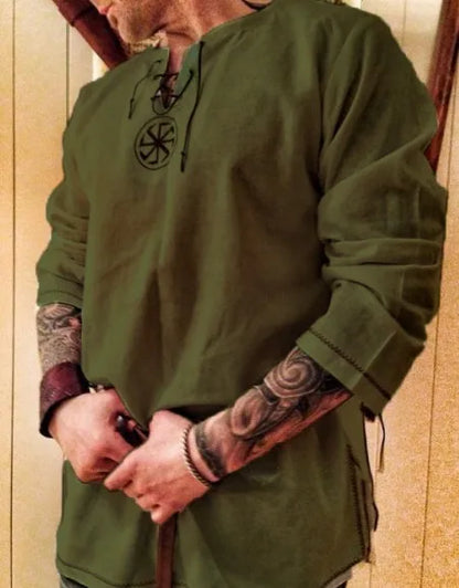 Halloween Knight Cosplay Medieval Renaissance Long Sleeve Shirt