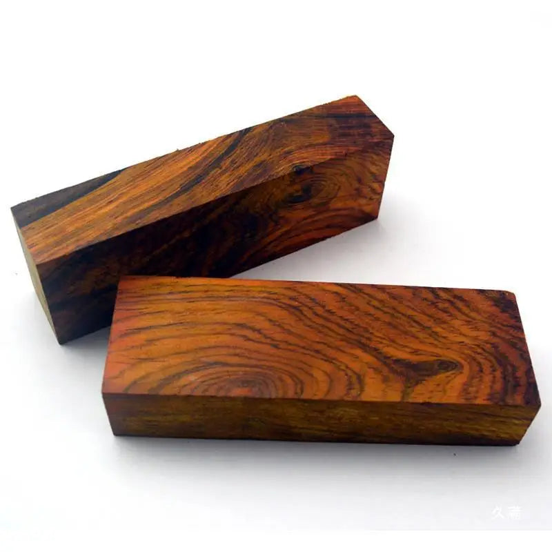 DIY knife handle wood - rosewood pieces for crafting knives, showcasing natural colors and patterns.
