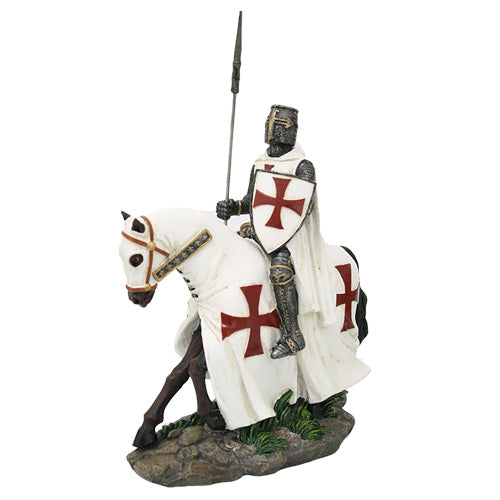 Templar Knight on Horse Statue, Medieval Statue from KoA