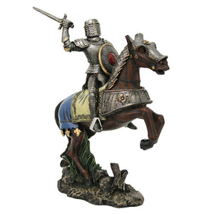 Medieval Crusader Knight on Running Horse Statue from KoA