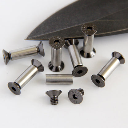 10 pcs lot Knife Handle Bolt Rivets Scale Screw Fastener Nut Flat Hex Head Knives Fastening DIY Making Material