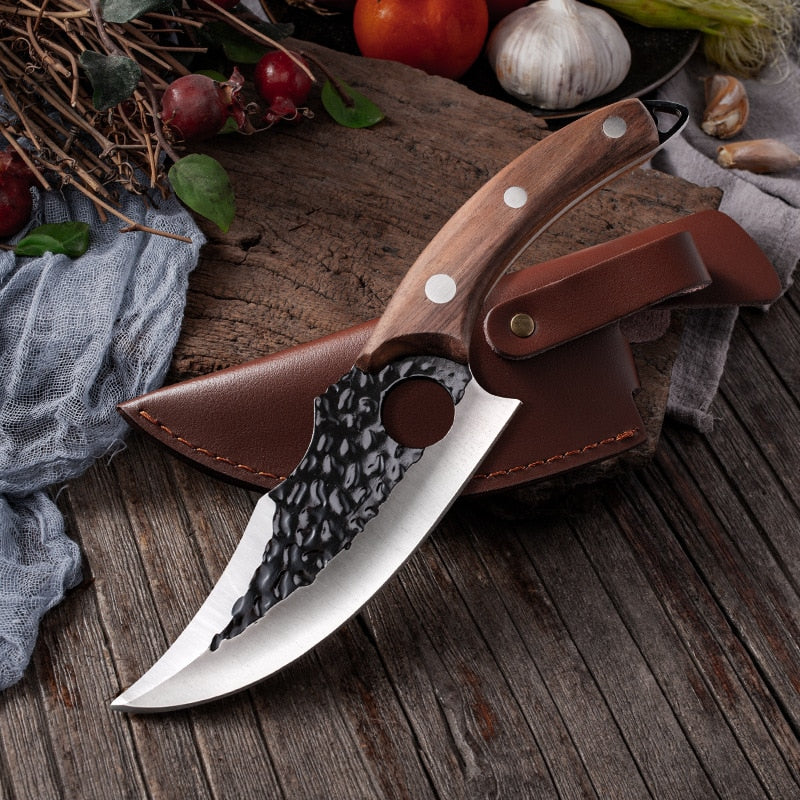 Meat Cleaver and Butcher Knife Stainless Steel Hand Forged Boning Knife Chopping Slicing Kitchen Knives Cookware Camping Knives