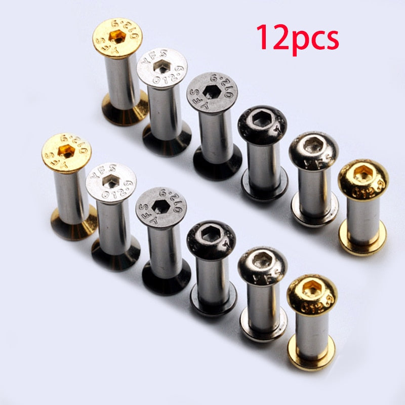 10 Pieces M4 Nut Flat Hex Head screws For DIY Knife handle Making material Fastener Bolt Rivets Scale Screws