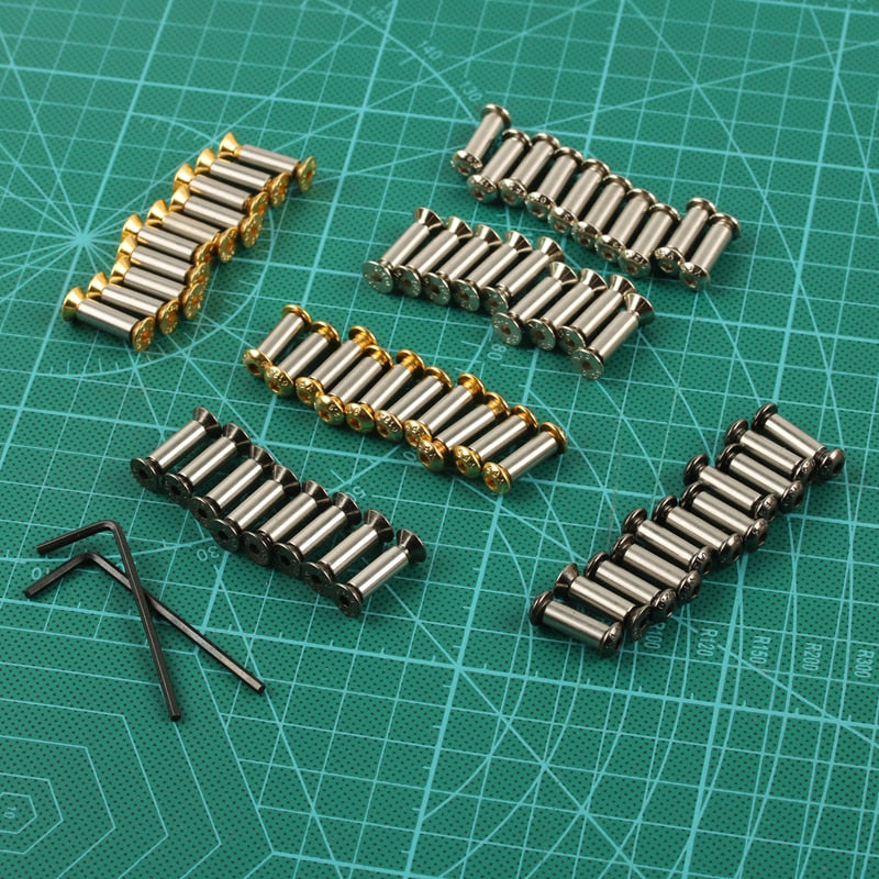 10 Pieces M4 Nut Flat Hex Head screws For DIY Knife handle Making material Fastener Bolt Rivets Scale Screws