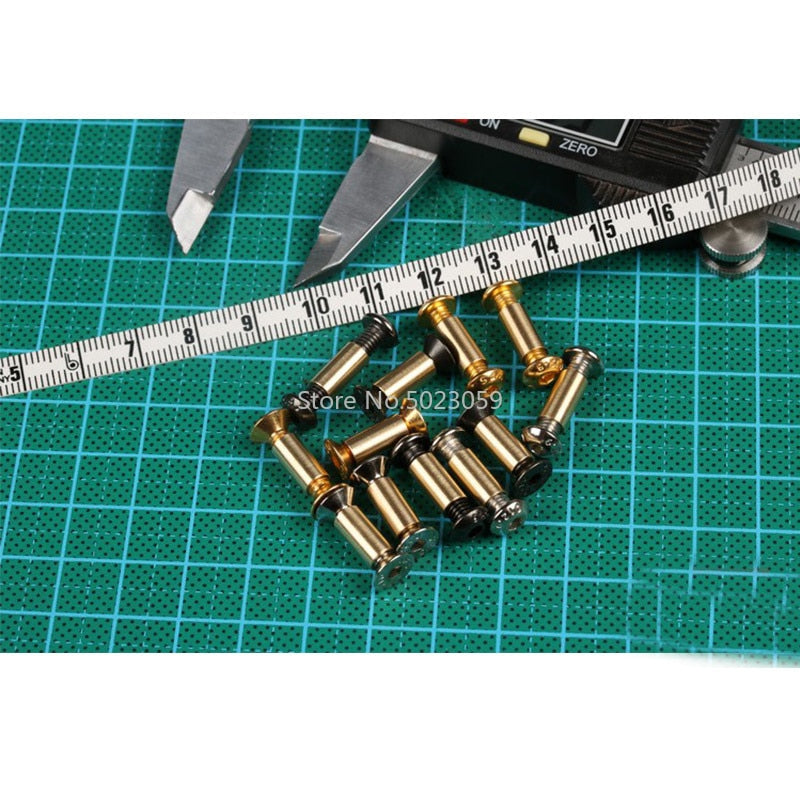 10 Pieces M4 Nut Flat Hex Head screws For DIY Knife handle Making material Fastener Bolt Rivets Scale Screws