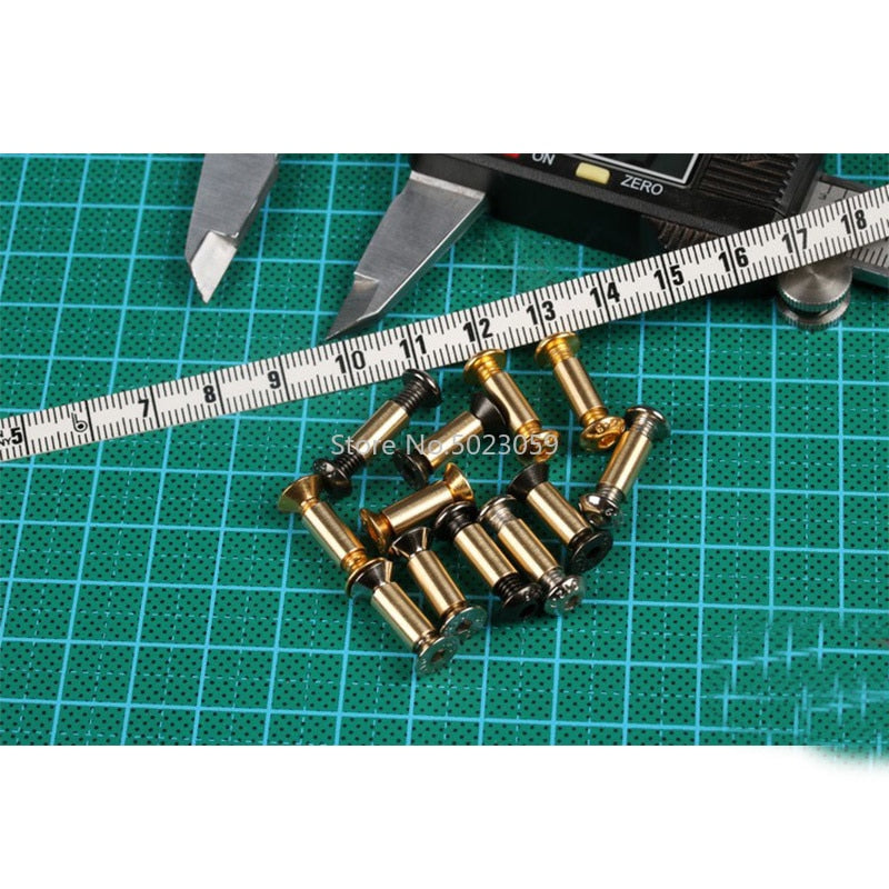 10 Pieces M4 Nut Flat Hex Head screws For DIY Knife handle Making material Fastener Bolt Rivets Scale Screws