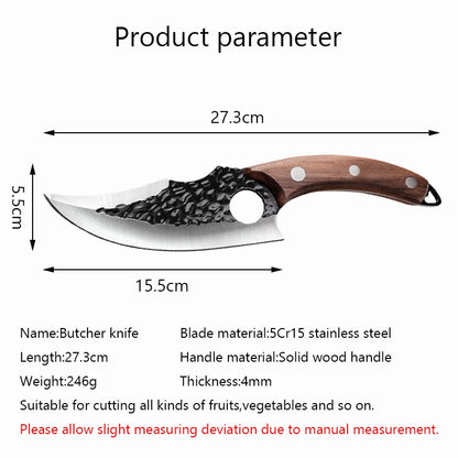 Meat Cleaver and Butcher Knife Stainless Steel Hand Forged Boning Knife Chopping Slicing Kitchen Knives Cookware Camping Knives