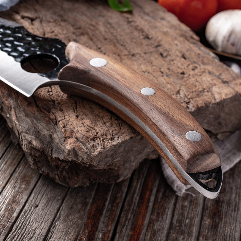 Meat Cleaver and Butcher Knife Stainless Steel Hand Forged Boning Knife Chopping Slicing Kitchen Knives Cookware Camping Knives